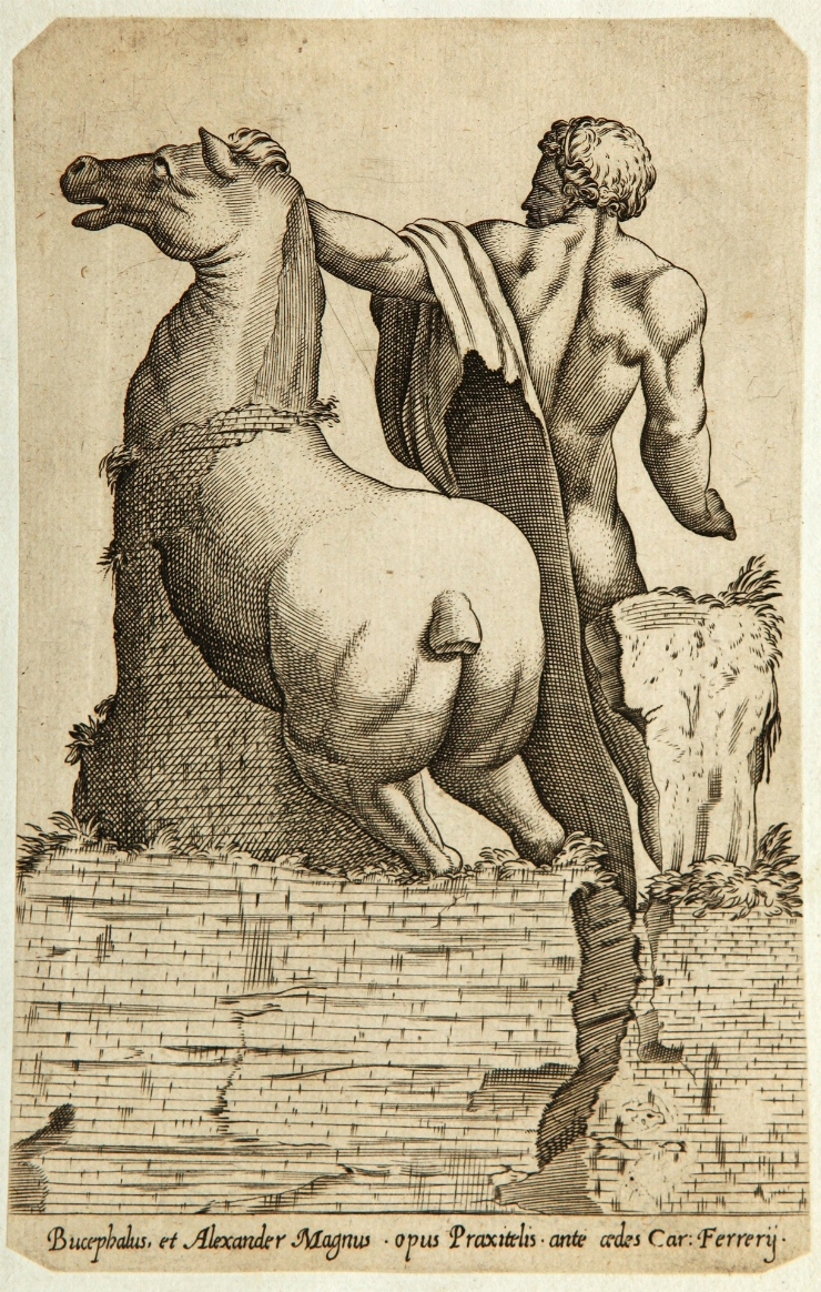 Bucephalus și Alexandr Makedonskii (de pe sculptura lui Praxitelis)