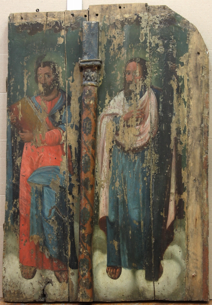 Panou de tîmplă: Sfîntul Evanghelist Luca şi Apostolul