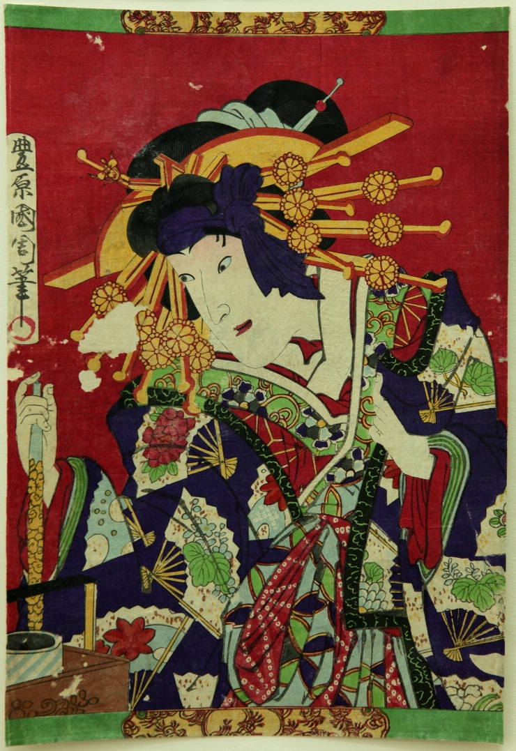Actori ai teatrului Kabuki, triptic, f.2