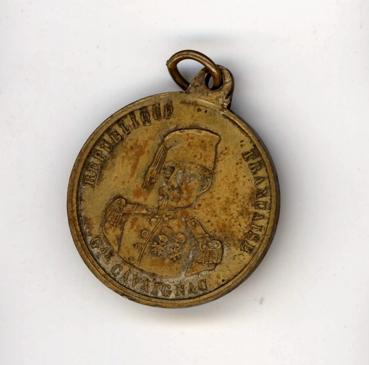 Medalie cu portretul generalului Cavaignac, 1848