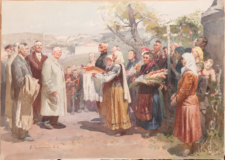 Sosirea lui N. Hruşciov. Întîlnire
