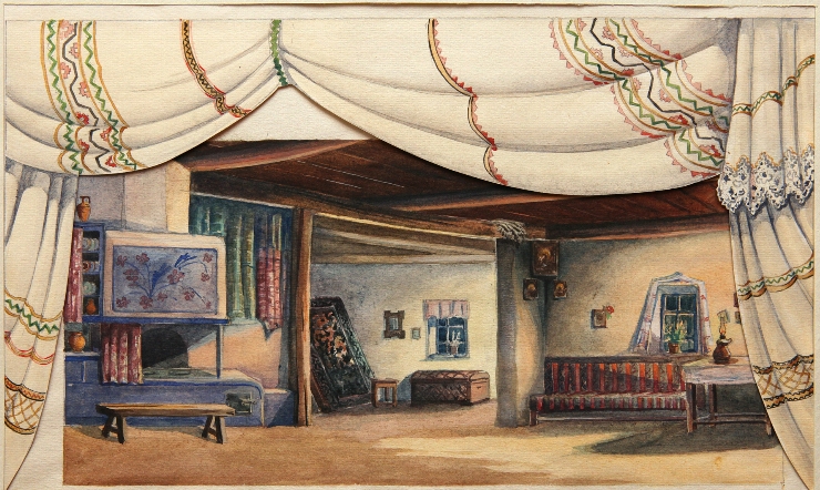 Schiţă de decor la 