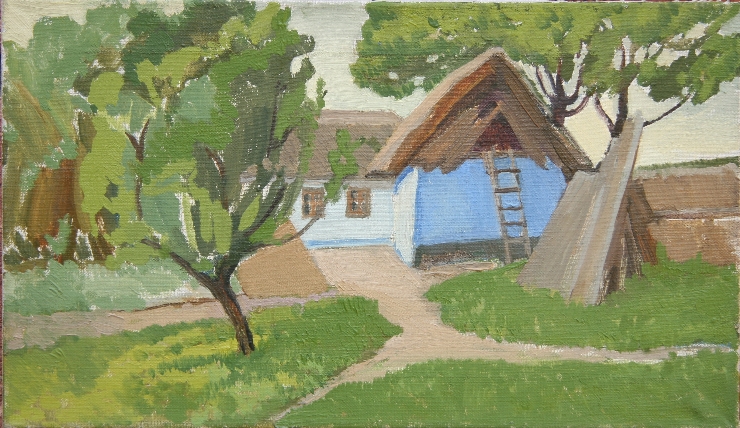 Peisaj rural cu case