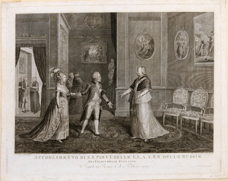 Pavel Petrovici și Maria Fiodorovna la primirea la papa Pius XI. 1801