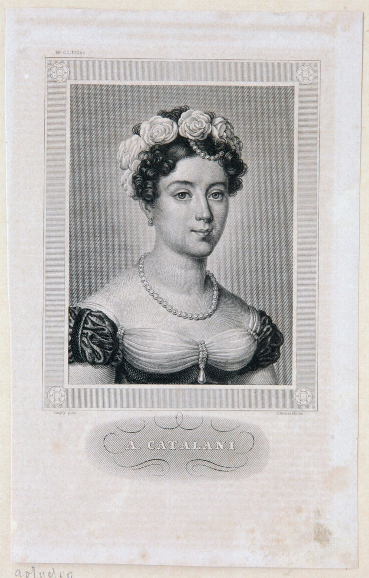 Portretul cântăreţei Angelica Catalani (de pe originalul lui Singri)