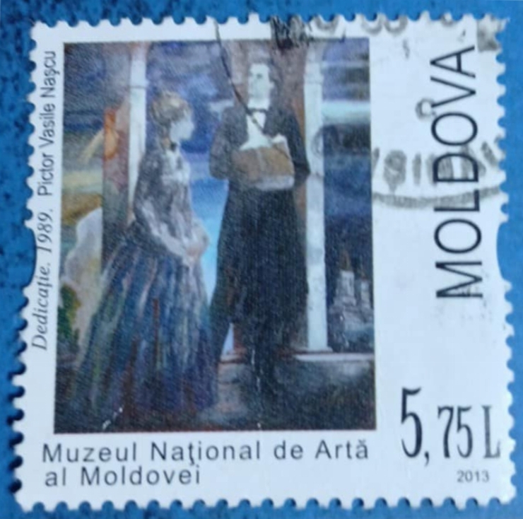 Timbru comemorativ – „Dedicație” (1989), Vasile Năstăcu – Muzeul Național de Artă al Moldovei