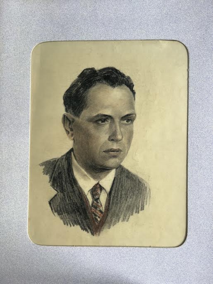 Desen (portret) în creion - Obuhovschii