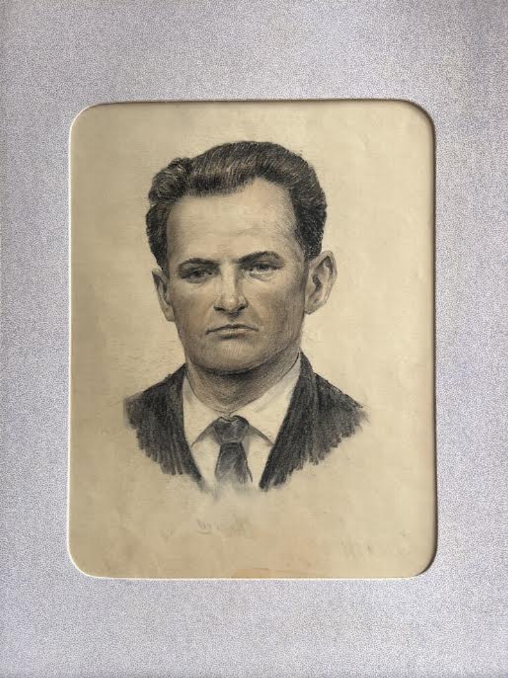 Desen (portret) în creion - Ilieș Leonid Petru 