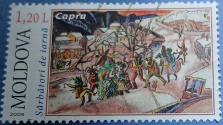 Timbru poștal - „Capra – Tradiție de Sărbători”