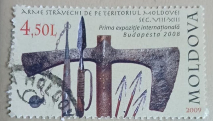 Timbru comemorativ - „Arme străvechi de pe teritoriul Moldovei (sec. VIII–XIII)”