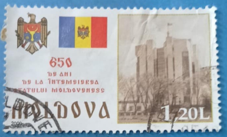Timbru poștal - „650 de ani de la întemeierea Statului Moldovenesc”