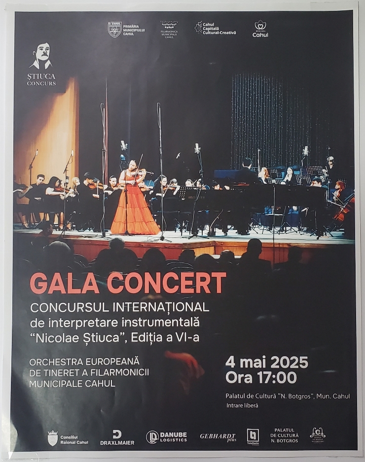 Afiș ”Gala Concert. Concursul Internațional de interpretare instrumentală „Nicolae Știuca”. Ediți...