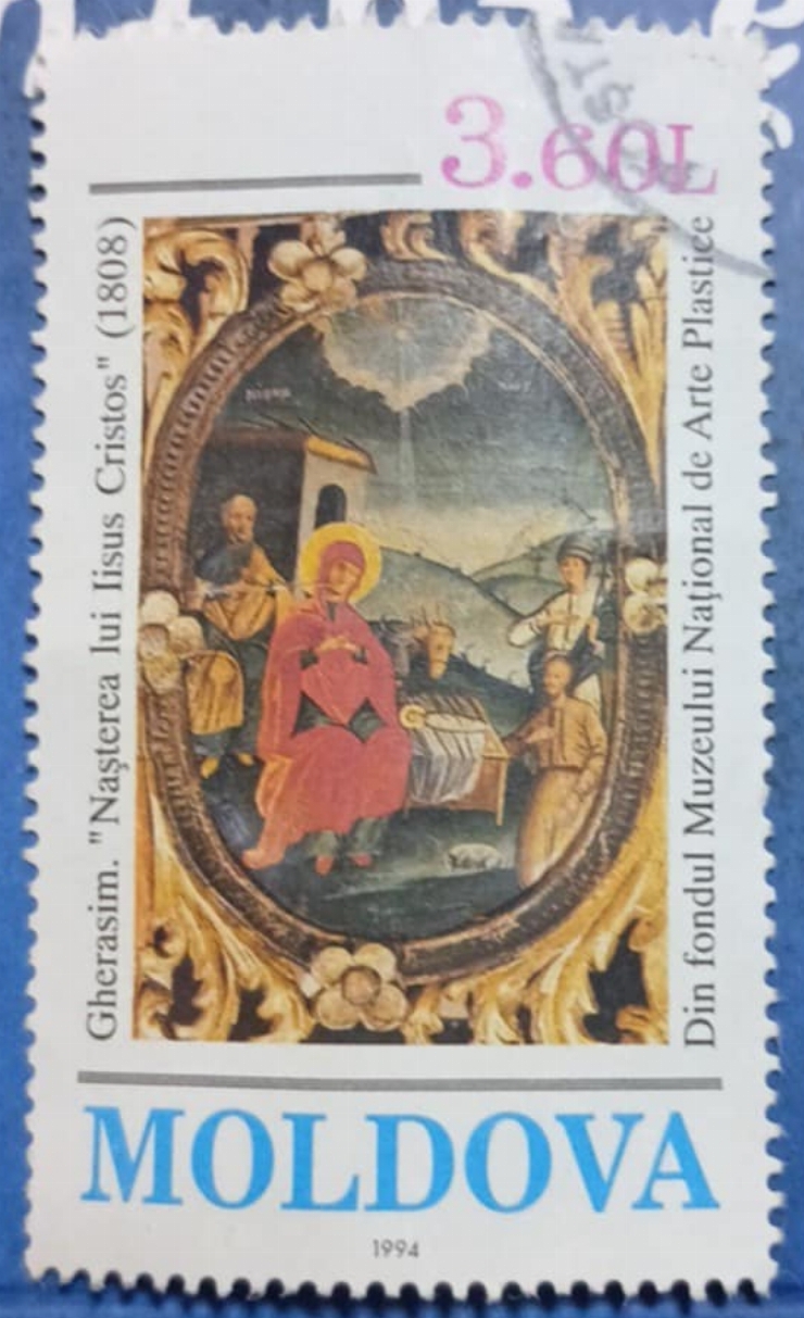 Timbru poștal – „Nașterea lui Iisus Cristos” (Gherasim, 1808)
