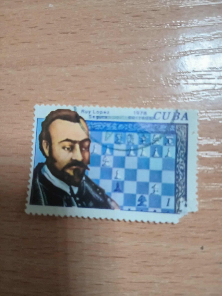 Marcă poștală – Ruy López de Segura și tabla de șah