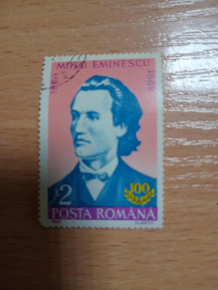 Marcă poștală – portretul lui Mihai Eminescu