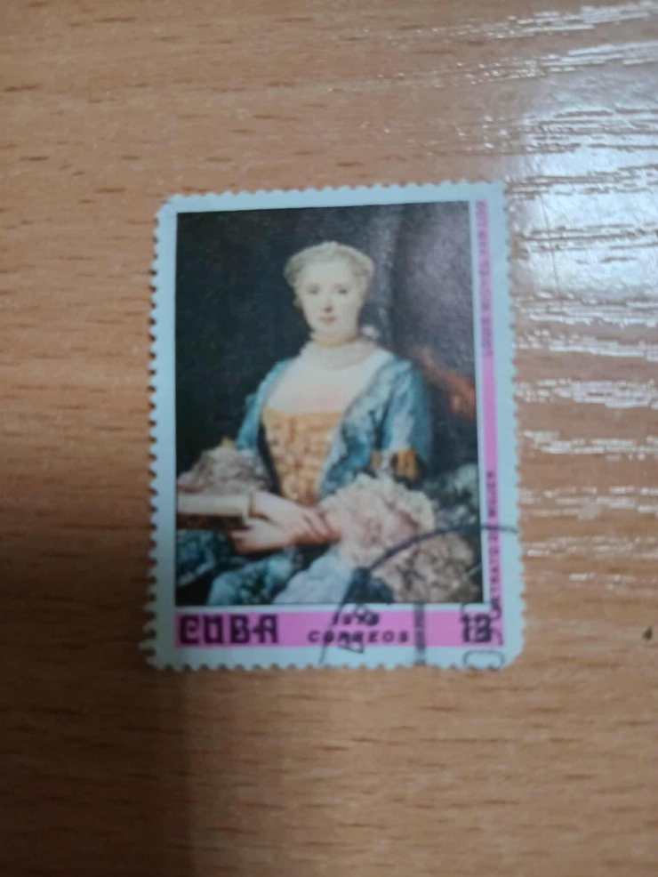  Marcă poștală – Portret de femeie după Louis-Michel van Loo