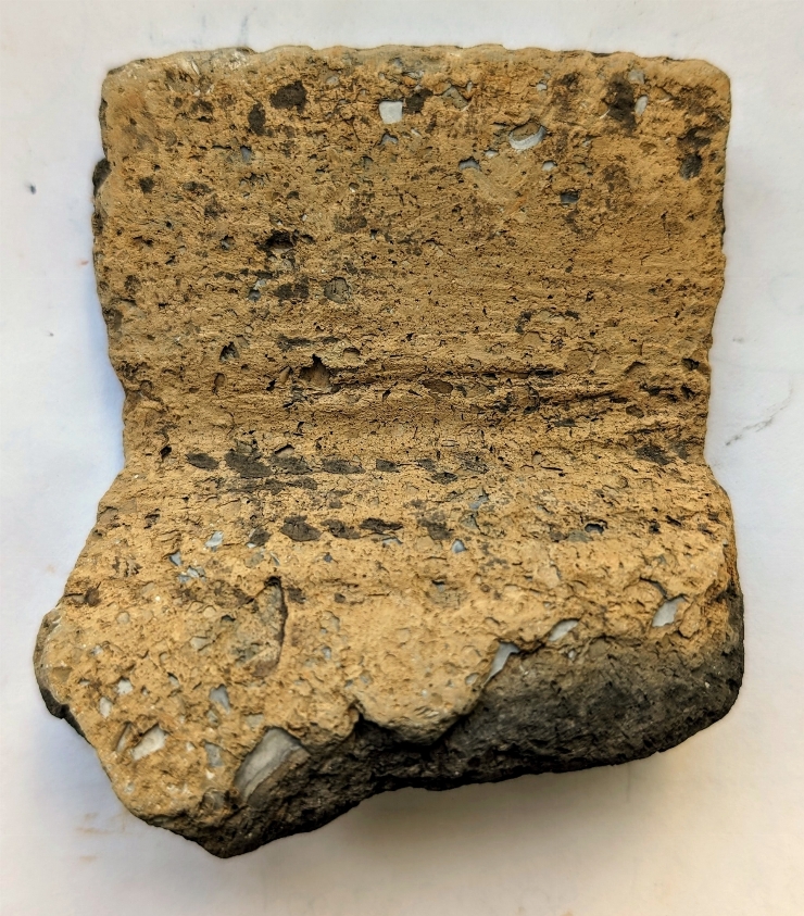 Fragment de vas lucrat cu scoică