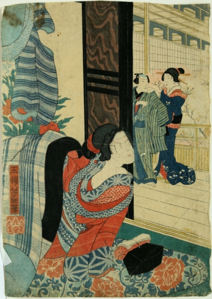 Despărțirea de dimineață în cartierul plăcerilor, triptic (stânga)