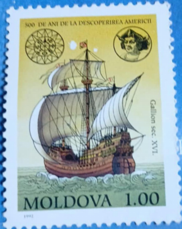 Timbru poștal - „500 de ani de la Descoperirea Americii – Galionul Secolului XVI”