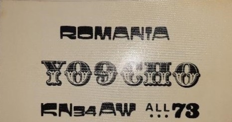 Card QSL al radioamatorului Mărgărit Florin (YO9GHO)