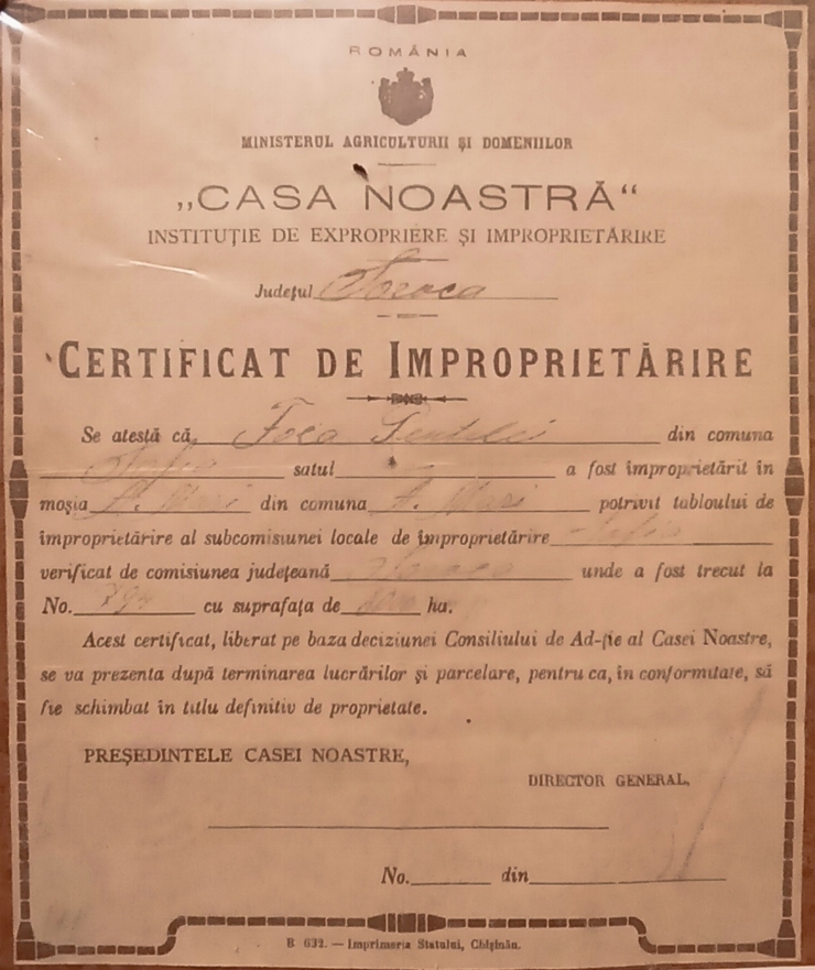 Certificat de Împroprietărire