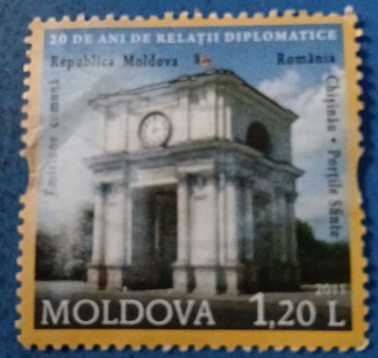 Timbru poștal - „20 de ani de relații diplomatice Moldova–România”