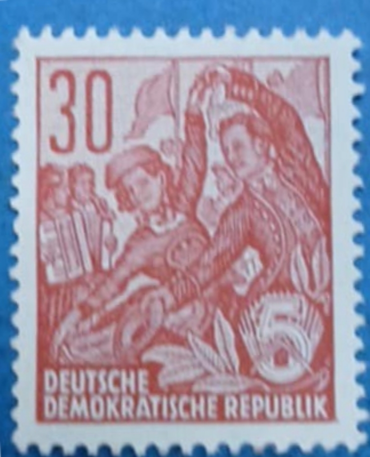 Marcă poștală aniversară – „5 ani de la fondarea Republicii Democrate Germane (DDR)”