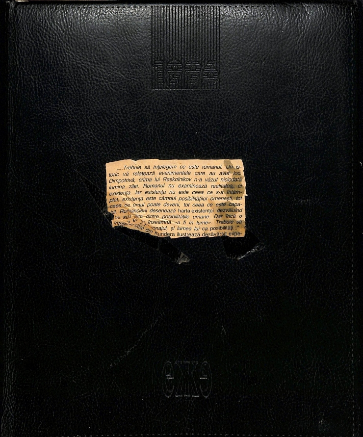 Vasile Vasilache. Carnet negru mare, gen calendar (1996-1997).  Nr.2.