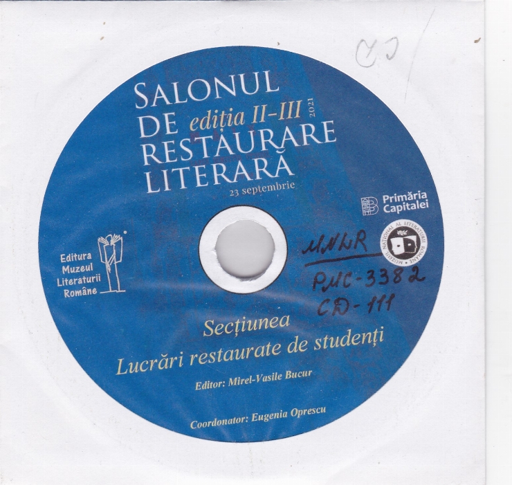 Salonul de restaurare literară 23 septembrie. Secțiunea Lucrări restaurate de studenți 