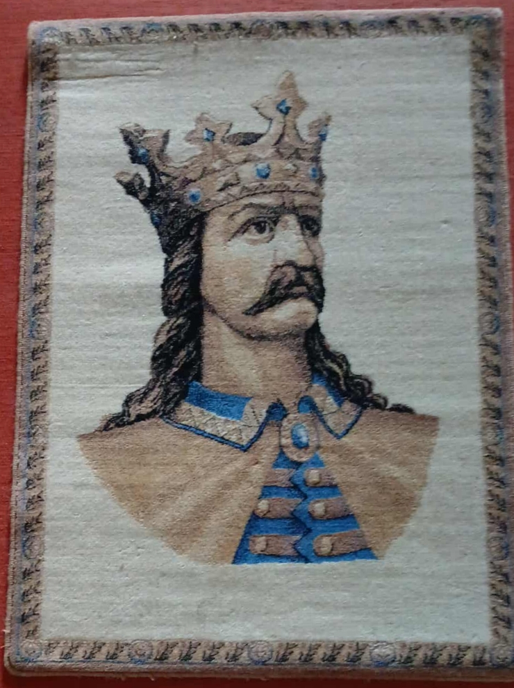 Covoraș decorativ cu bustul lui Ștefan cel Mare