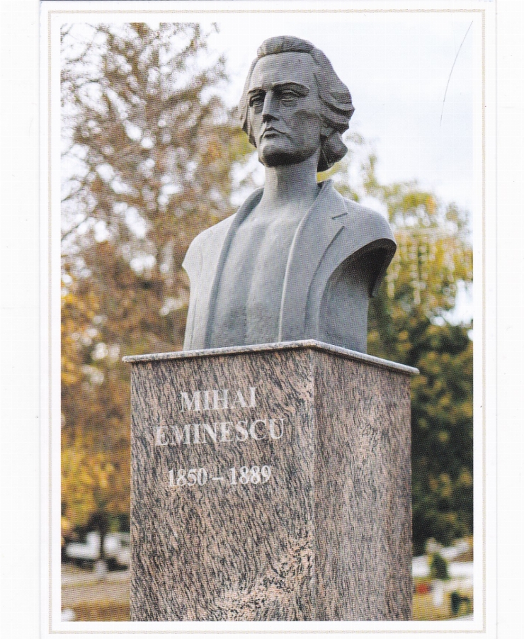 Com.Trușeni, r-nul Strășeni. Bustul lui Mihai Eminescu 1850-1889. 