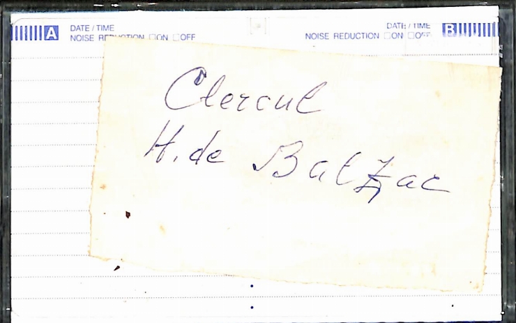 Vasilache, Vasile. Clercul. H. de Balzac. 