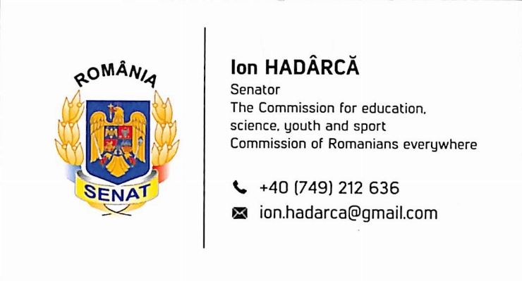 Legitimație. România, Senat. Ion Hadârcă, Senator