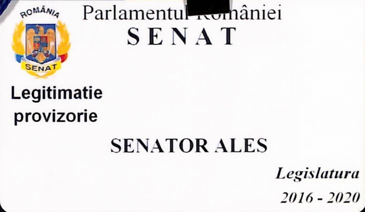 Legitimație. Parlamentul României. Senat