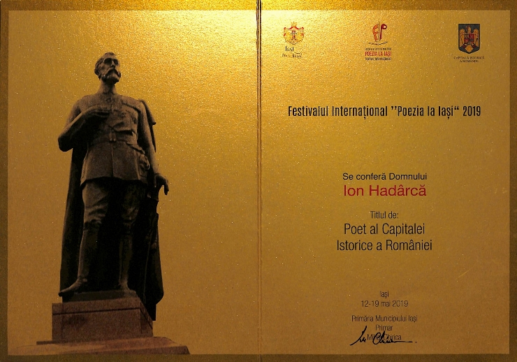 Titlul de Poet al Capitalei Istorice a României. Primăria Municipiului Iași. Festivalul Internați...