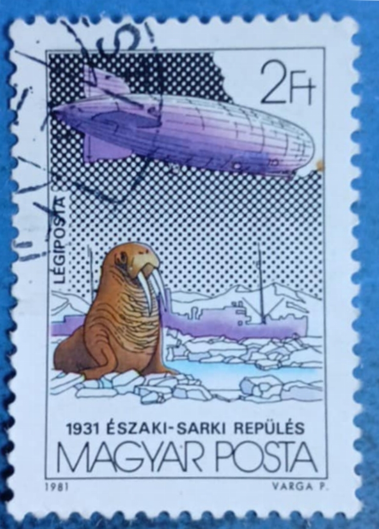Timbru poștal ungar -„ Északi-sarki Repülés ”