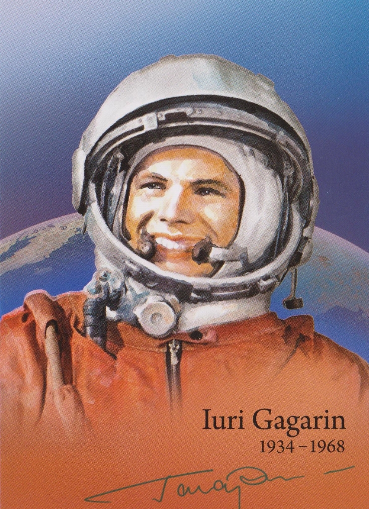 Iurie Gagarin (1934-1968). Pilot-cosmonaut rus. Primul om care a realizat un zbor în spațiu