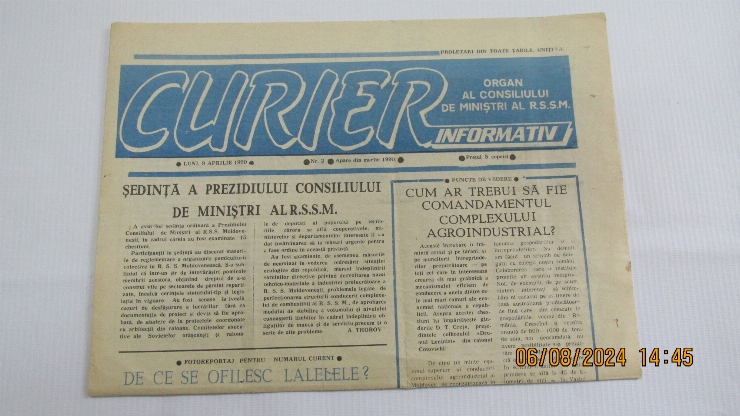 Curier informativ nr.2 (Organ al consiliului de miniștri al R.S.S.M.)