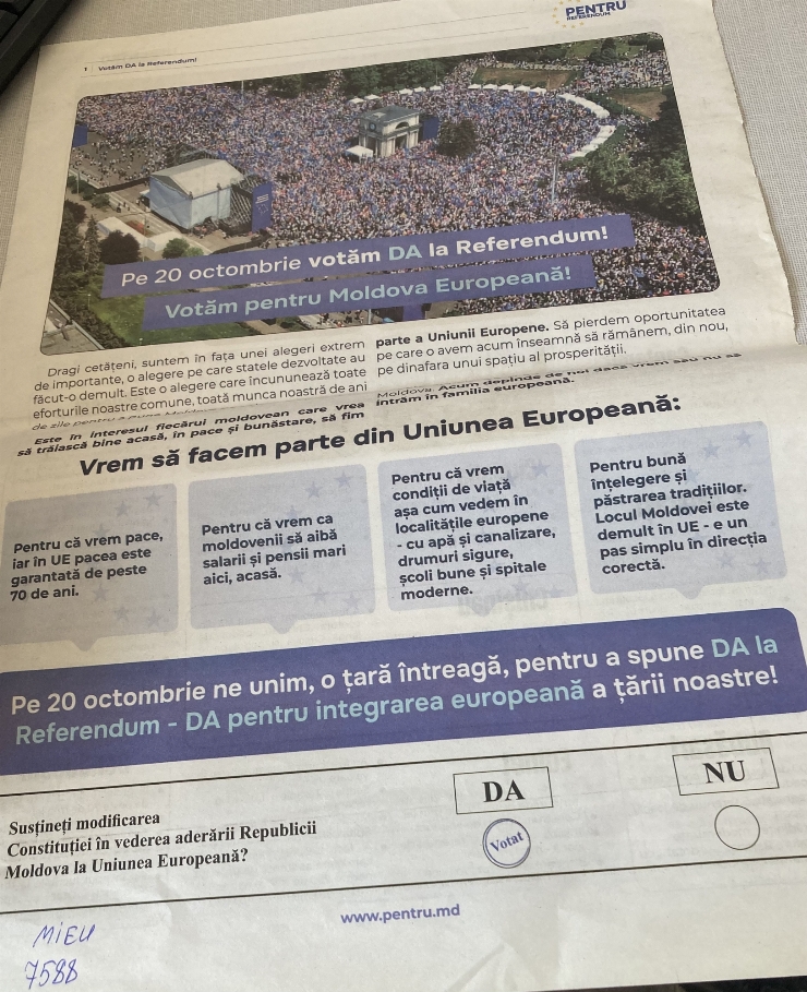 Ziar - Propagandă electorală în favoarea integrării europene a R. Moldova
