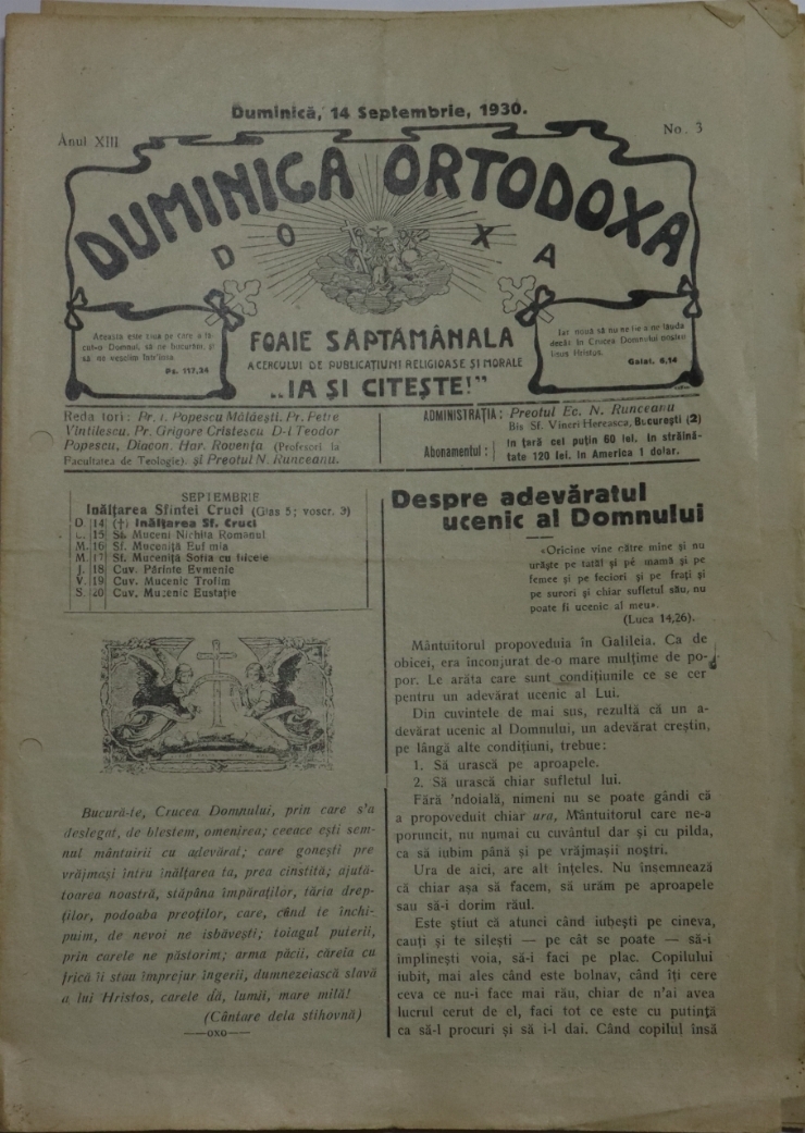 Revistă ,,Duminica Ortodoxă 