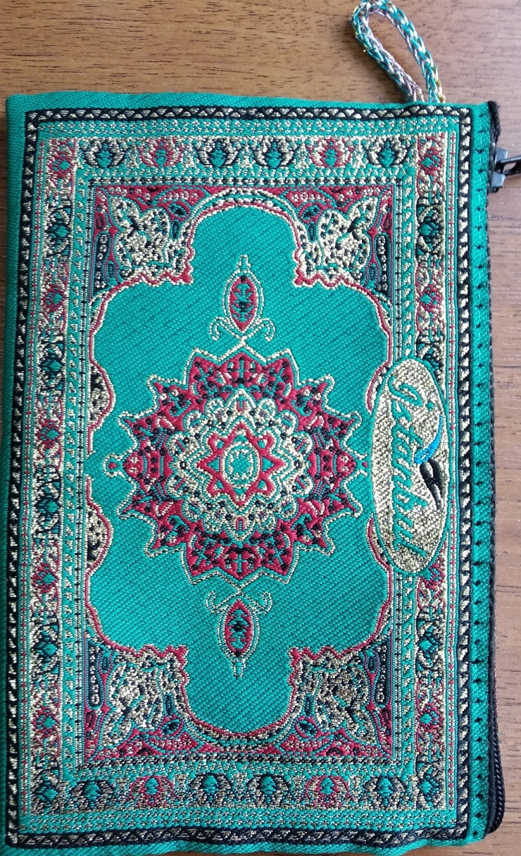 Portofel verde cu fermoar din țesătură turcească Design covor