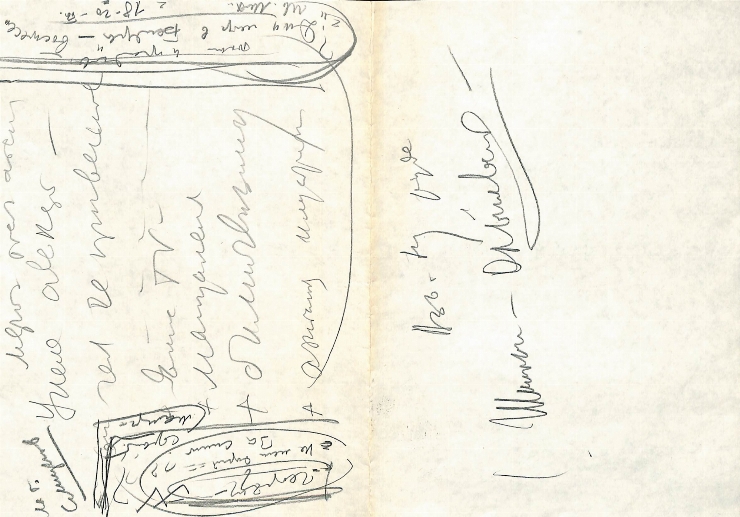 Manuscris olograf. Notă de lucru