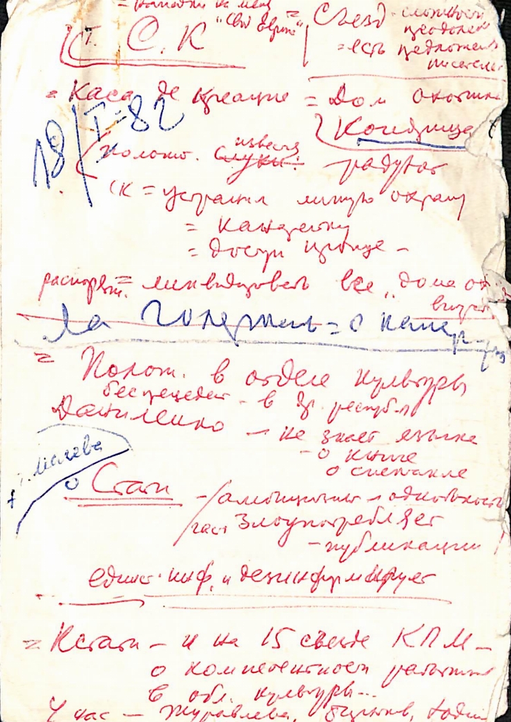 Manuscris olograf. Notițe varia de lucru