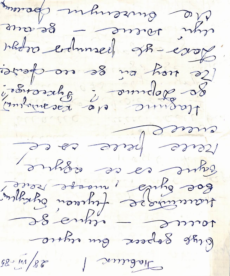 Scrisoare adresată lui Pavel Boțu de la Roșca Vladimir