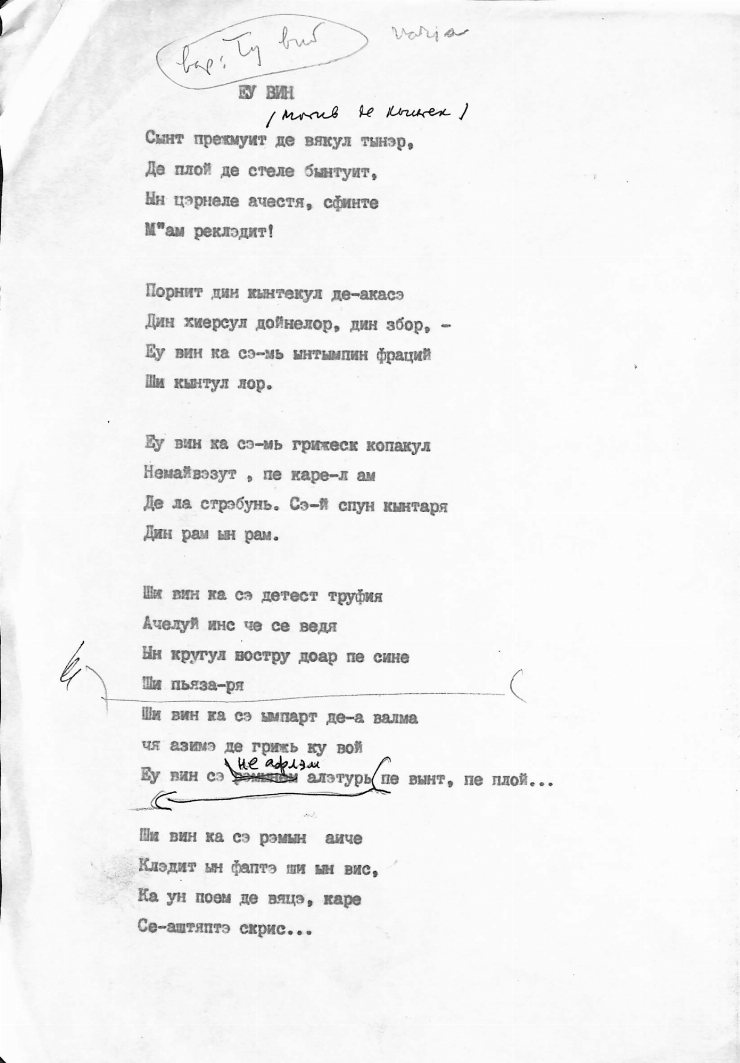 Poezia „Eu vin” de Pavel Boțu