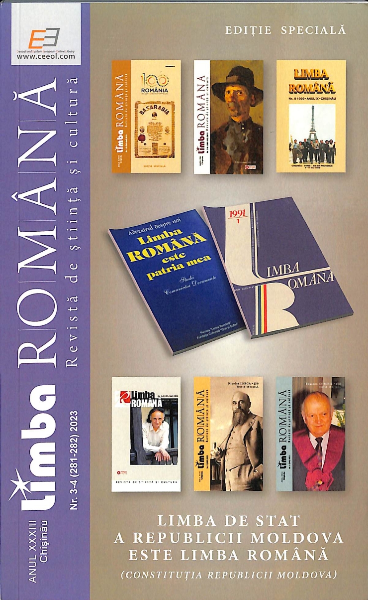 Limba Română, Revistă de știință și cultură, anul 33, Nr. 3-4 (281-282)2023