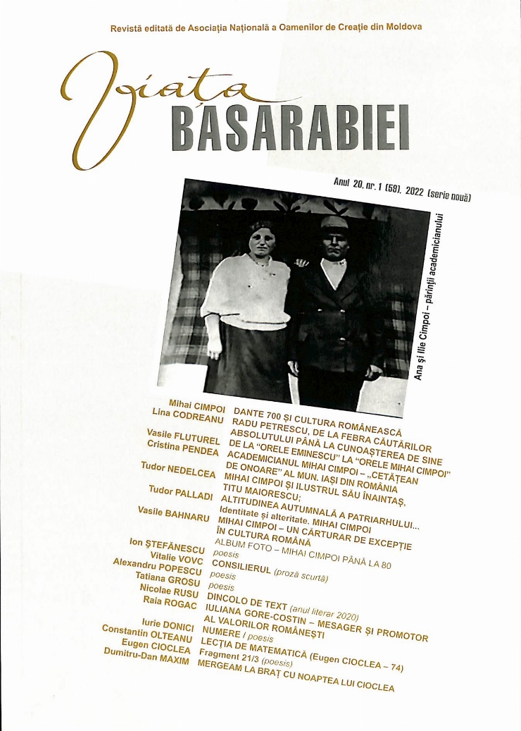 Viața Basarabiei, anul 20, nr.1 (59), 2022 (serie nouă)