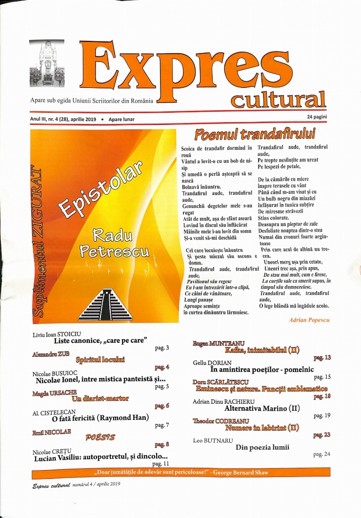 Expres cultural Anul III, nr.4 (28), aprilie 2019