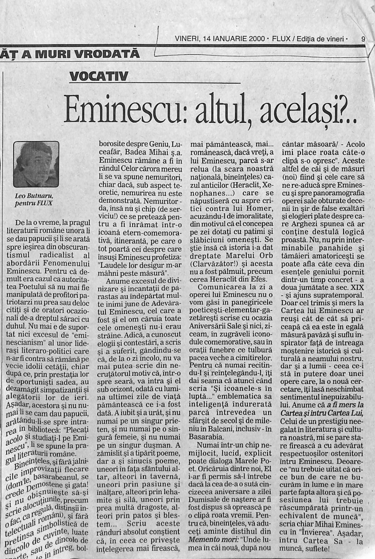  Eminescu: altul, același?...