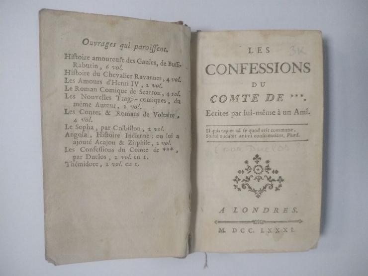 Les Confessions du comte de ***